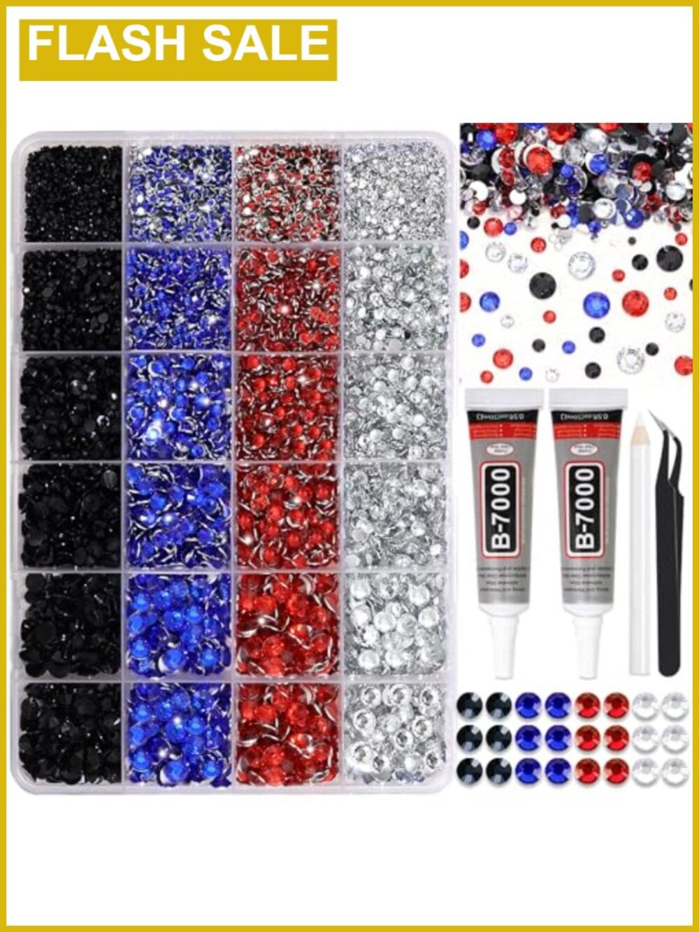 Flatback Resin Rhinestones for Nail Art & Crafts, 5 Sizes